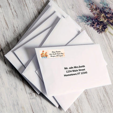 6.35*1.9CM  Custom Personalized Return Address Labels - 10 Styles Floral Designs,Self-Adhesive Stickers,Suit for Any Occassion