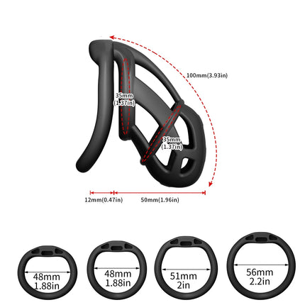 Male Chastity Cage Device Lock Belt Set Flat And Curved Rings ABS Material Removable Metal Lock Training Urethral Opening