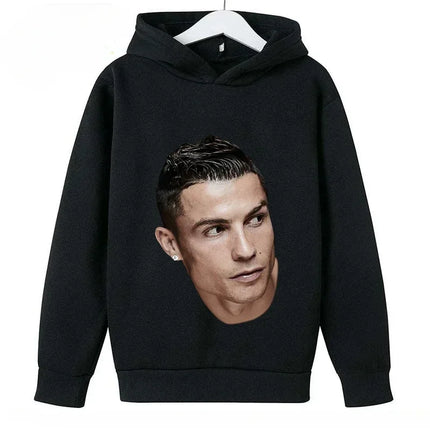 Spring Autumn Casual Children's Hoodie Sports Sweatshirt for Boys and Girls Ronaldo Printed 2-14 Years Fashion Kids Pullover Top