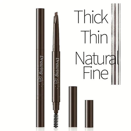 Double Ended Eyebrow Pencil Rotatable Triangle Eye Brow Pen Sweatproof Waterproof Smooth Lasting Beauty With Brush Makeup Tool