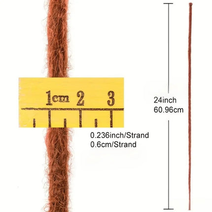24 Inch Handmade Crochet Synthetic Fiber Hair Extensions, Soft Dreadlock Style, African Hip Hop Look, Suitable for Daily Wear.