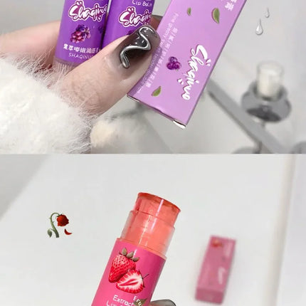 Jelly Fruit Lip Balm Plant Extract Moisturizing & Nourishing Lip Pomade Lasting Hydrating Lip Gloss Care Juicy Peach Lipsticks