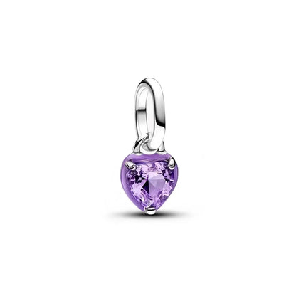 Romantic 925 Sterling Silver Purple Green Pink Chakra Heart Mini Dangle Charm Fit Pandora Me Bracelet DIY Women Jewelry