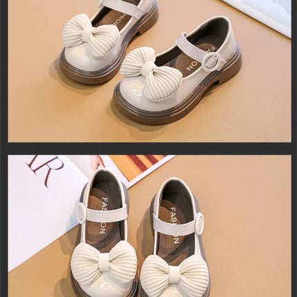 2025Autumn New Kids Leather Shoes Fashion Cute Girl Shoe Anti Slip Soft Comfor Kid Casual Shoes Exquisite Elegant Retro Princess
