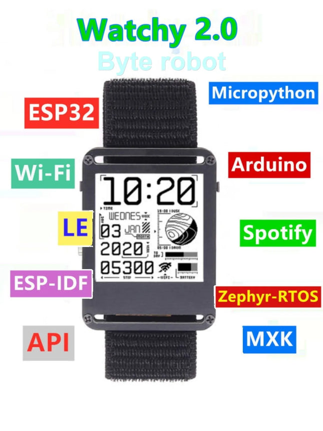 ESP32 Open Source Watchy V2.0 Gift E-ink Display Smart Watch For Arduino Robot DIY Kit Connect With Bluetooth And Wifi Robot Kit