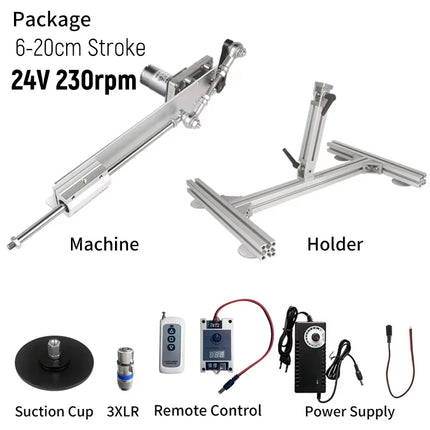 Remote Control Telescopic Linear Actuator 3XLR Connector with Suction Cup Bracket Big Adjustable Stroke 6-20cm/3-15cm for DIY