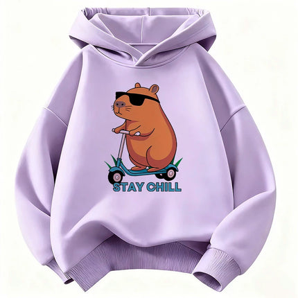 Funny Stylish Capybara Fashion Design Sweatshirt Children's Hoody for Boys Girls Autumn Winter Casual Hoodies