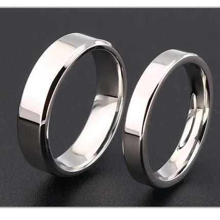 4mm 6mm 8mm Wide Stainless Steel Rings High Polished 2020 New Fashion Classic And Generous For Men's And Women's Ring Jewelry Gi