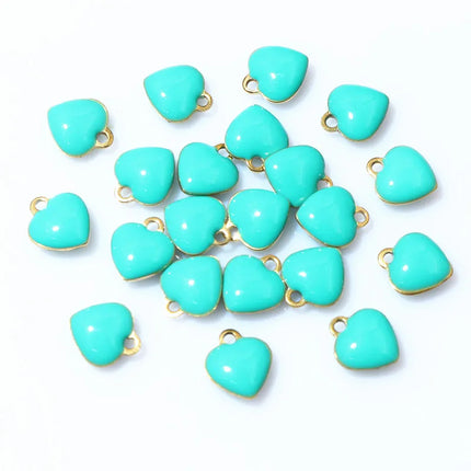 20pcs 9x8mm Enamel Small Heart Charms Pendant Stainless Steel DIY Jewelry Making Accessories Findings for Bracelet Earrings