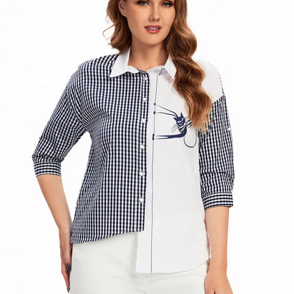 Women Plus Size Woven Spring And Autumn Fashionable Shirt