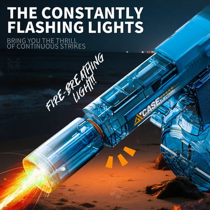 Manual & Electric Water Gun for Kids & Adults, With Lights & Rechargeable Water Blaster for Summer Pool Beach Outdoor Squirt Gun