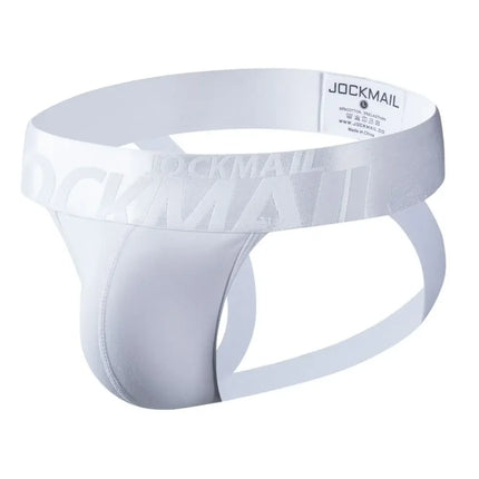 JOCKMAIL Jockstrap Men Underwear Sexy Mens String Bikini Briefs Cuecas Calzoncillos Hombre Slip Cotton Gay Mens Panties White