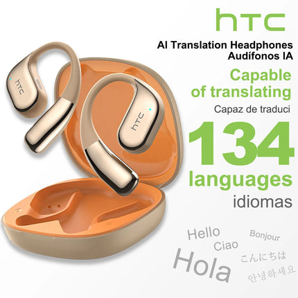 HTC NE39 Bluetooth Earphones AI Translator Earbuds OWS Sport Wireless Headphones Comfortable Earhooks Ultra-long battery life