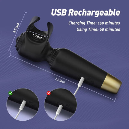 3 IN 1 Powerful Penis Vibrator Male Masturbator Adult Toys Male Sex Toys Stroker for Glans Massage Clitoral Stimulation Vibrator
