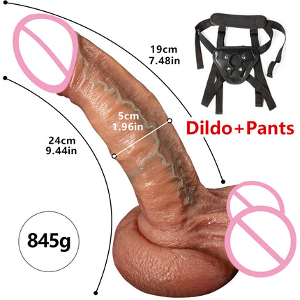9.4 Inch Realistic Dildo Silicone Dildos Sexy Toys for Woman Men Vagina Anal Massage Silicone Layer Dildo With Suction Cup