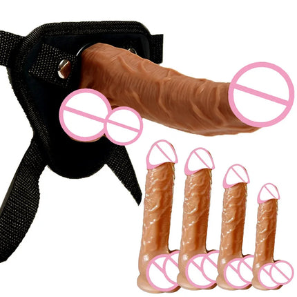 Realistic Wearable Strap on Dildos for Women G Spot Masturbation Anal Vaginal Stimulation Big Penis Adult Standard Size Sex Toy