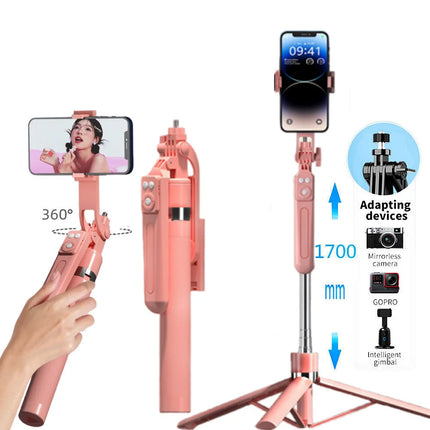 FANGTUOSI New Long Selfie Stick Tripod for Smartphone Live, Tripods Stand with Wireless Bluetooth shutter For Phone Camera Vlog