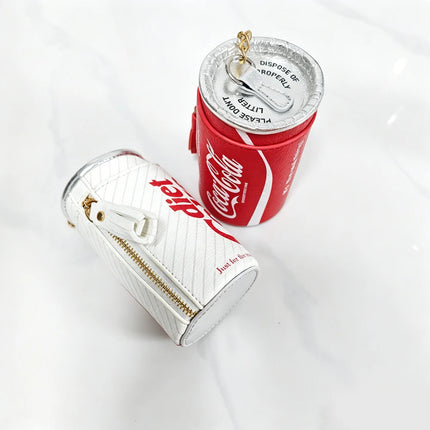 Novelty Coke Can Shape Mini Shoulder Bag Ladies Cute Diet Coke Pr int PU Crossbody Purse Portable Key Chain Coin Bag Funny Trend