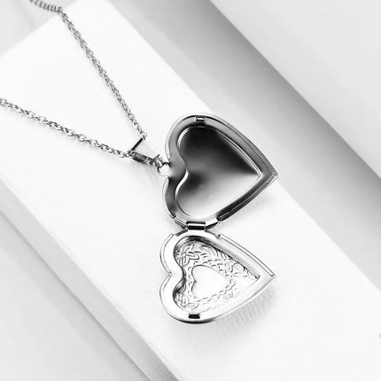 Stainless Steel Love Charm Open Heart Pendant Necklace For Women Jewelry Accessorie Valentine's Day Anniversary Gift
