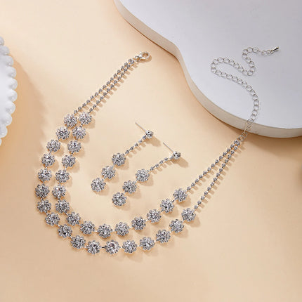 Luxury Bridal Pearl Jewelry Sets for Women Silver Color Crystal Leaf Necklace Earrings Wedding Prom Party Accessories 2026 Trend