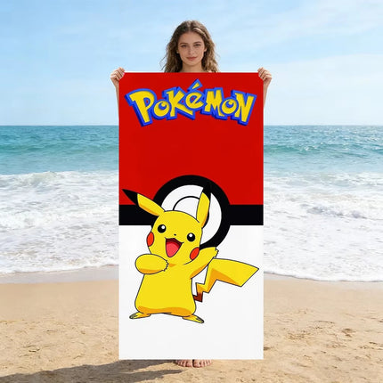 Pokemon Pikachu Anime Cosplay Beach Towel Summer Towels Bathroom Bath Towel Swim Towels Travel Quick Dry Kids/Adult Gift
