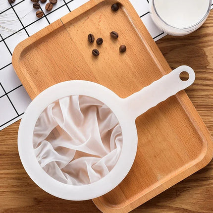 1PC Fine Mesh Strainer Spoon for Coffee, Milk, Soy, and Yogurt 100/200/300/400 Mesh Nylon Filter For Kitchen Dining Gadgets