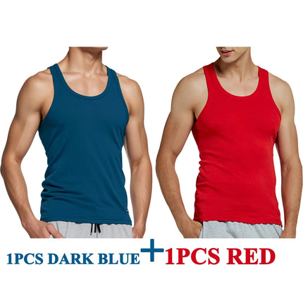 Tank Tops Men New 100% Cotton Solid Vest Mens Slim Casual Breathable Sleeveless Tops Gym Running Undershirt Male Gift Hot Sale