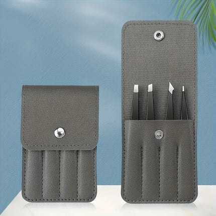 4pcs Precision Stainless Steel Tweezers Set for Eyebrow Grooming, Facial Hair Removal Ingrown Hair, Splinter & Tick Removal