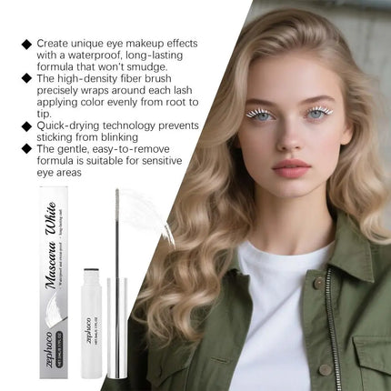 5ml White Waterproof Curling Mascara Thick Long-lasting Waterproof Sweat-proof Makeup Party Personal White 3D Curled Mascara
