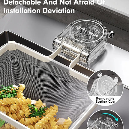 Kitchen Sink Filter Rack Suction Cup Iron Drain Filter Screen Household Strong Load-Bearing Foldable Upright