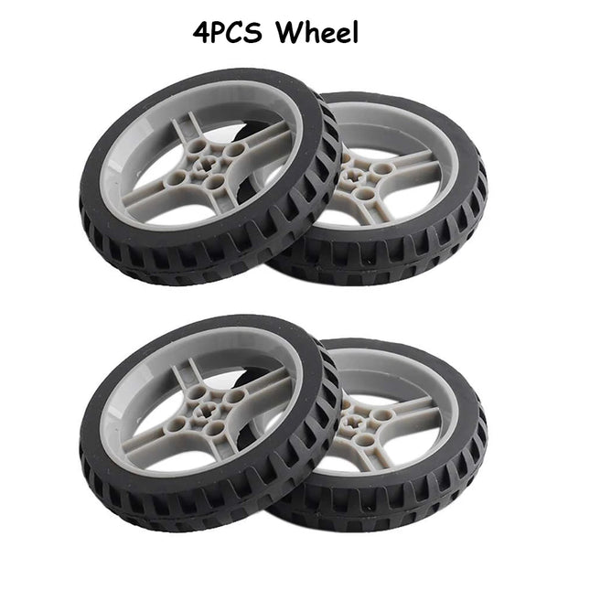 4pcs Geekservo 360 Degree Continuous Rotation Servo Wheel Compatible with Legoeds Building Blocks Micro:bit Robot Smart Car
