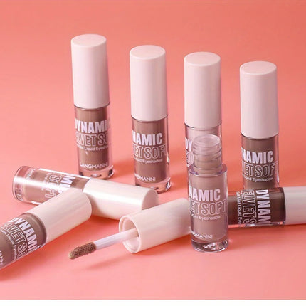 8-Color Velvet Mist Liquid Eyeshadow Disc Fine Glitter Matte Brightening 8-Pack Set