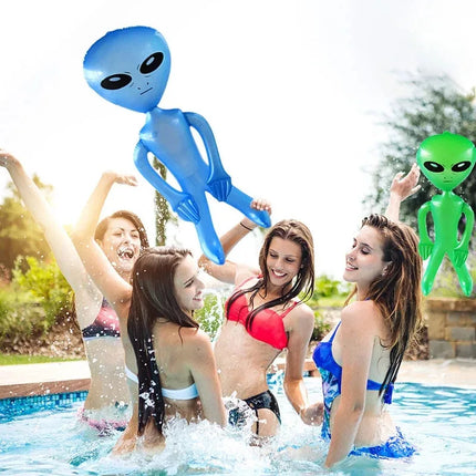 1pcs PVC Inflatable Toy Alien Doll Bar Party Alien Model Props Summer Beach Pool Water Toys Indoor Outdoor Festival Decorations