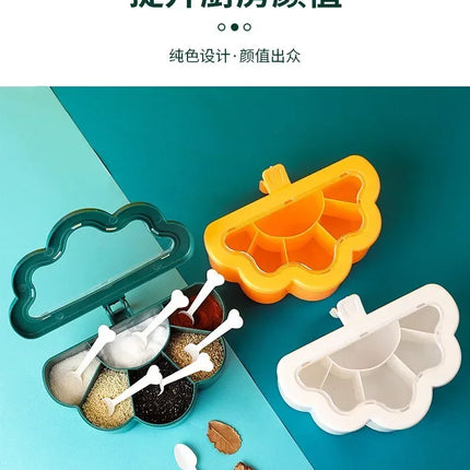 Kitchen Combination Integrated Seasoning Box Creative Multi-grid Salt Jar Seasoning Jar Plastic Household Seasoning Box