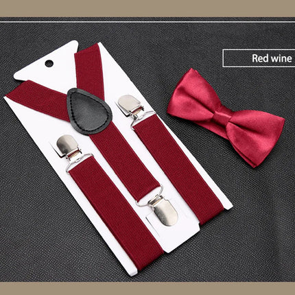 1 Pcs Elastic Suspenders with Tie New Fashion Suspenders Children Boys Girls with Bow Tie Adjustable Straps Accessories for Kids