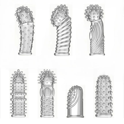 G Point Stimulation Finger Sleeves Clitoris Massage Sex Toys For Women Penis Rings Sex Delay Couples Games Delay Reusable Condom