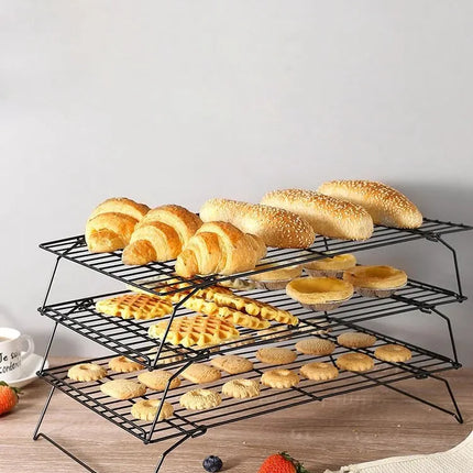 Non Stick Wire Grid Baking Tray Cake Cooling Rack Stainless Steel Oven Kitchen Pizza Bread Cookie Holder Barbecue Shelf