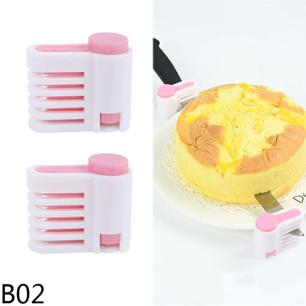 2pcs/set 5 Layers Cake Slicer Adjustable DIY Bread Knife Splitter Cutting Leveler Toast Slicer Fixator For Kichen Bakeware Tool