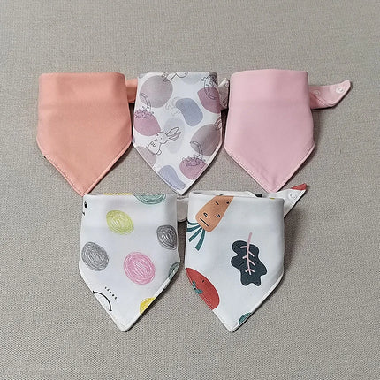 New 5 Pieces/Lot Baby Bib Newborn Feeding Burp Cloth Cotton Kids Triangle Scarf Teething Saliva Towel Soft Bandana Bibs