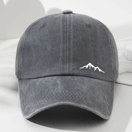 Mountain printed baseball caps for men and women, suitable for outdoor travel, hiking, mountaineering, sun protection