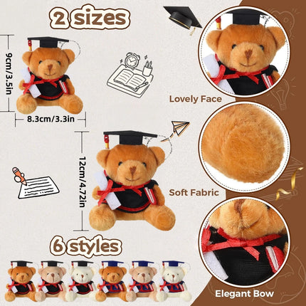 Graduation Bear Plush Gift Bulk 2026 Bear Stuffed Animal with Cards Graduation Cap Class of 2026 Presents for Kindergarten Eleme