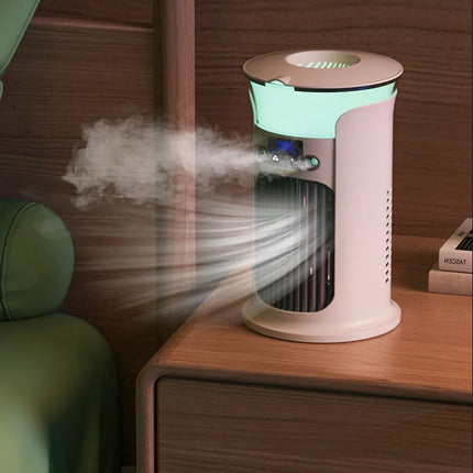 Desktop Mini Air Conditioner Portable USB Air Cooler Fan For Home Room Camping Humidifier Cooling Fans 7 Color Night Lamp