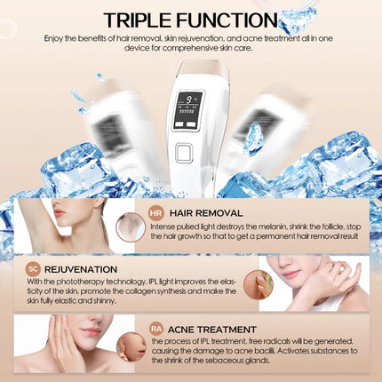 Vancostar 4in1 Laser Hair Removal IPL Epilator 999000 Flash Cooling Acne Treatment Rejuvenation Device for Home Bikini Trimmer
