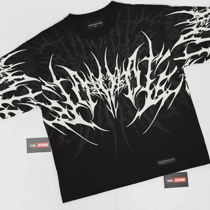 Y2K Cyberpunk Gothic T Shirt Edgy Thorn Texture Print Pure Cotton Streetwear Fashion Graphic Tee Urban Style Comfortable Fit