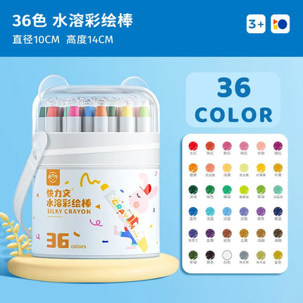 12/24/36/48 Color Children's Crayon Oil Painting Stick Portable Barrel Not Dirty Hands Safe Washable Colorful Stick Art Supplies