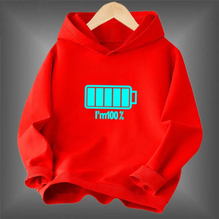 Young students Animal Spider Print clothes Fluorescent hoodie Boys Luminous long-sleeved Basic coat for Spring Autumn