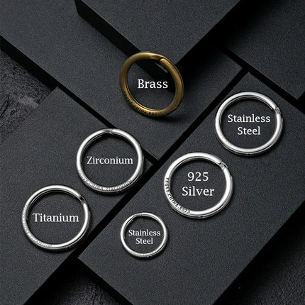 Black Titanium Keyring Car Men Flat Key Chain Rings Holder Lightweight EDC ARC Keychain Buckle for Accessories Gadgets Wholesale