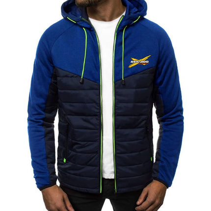 2025 Personality Coat Spring And Autumn Leisure Hooded Jacket Man's Sea Doo Seadoo Moto Logo Print Patchwork Zipper Hoodies