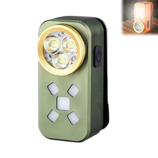 Mini EDC Flashlight LED Type-C USB Charging Red Blue Warning Work Light Portable Magnetic Clip Light for Outdoor Camping Hiking