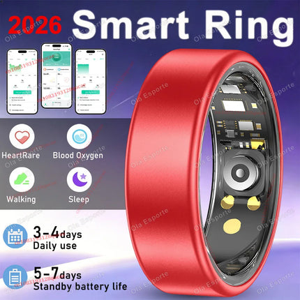 R10 Smart Ring with Charging Case for Men Women, Health and Sleep Monitor, 5ATM Waterproof, Multi-sport Modes Smartring 2026 New